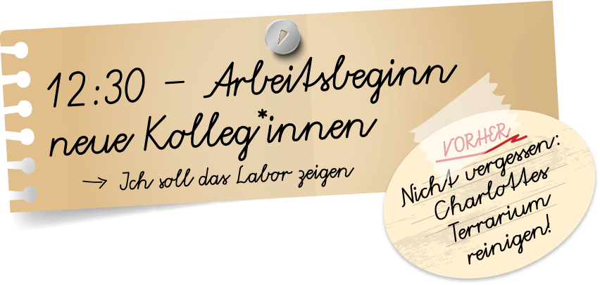 Terminzettel & Erinnerung für Charlottes Terrarium